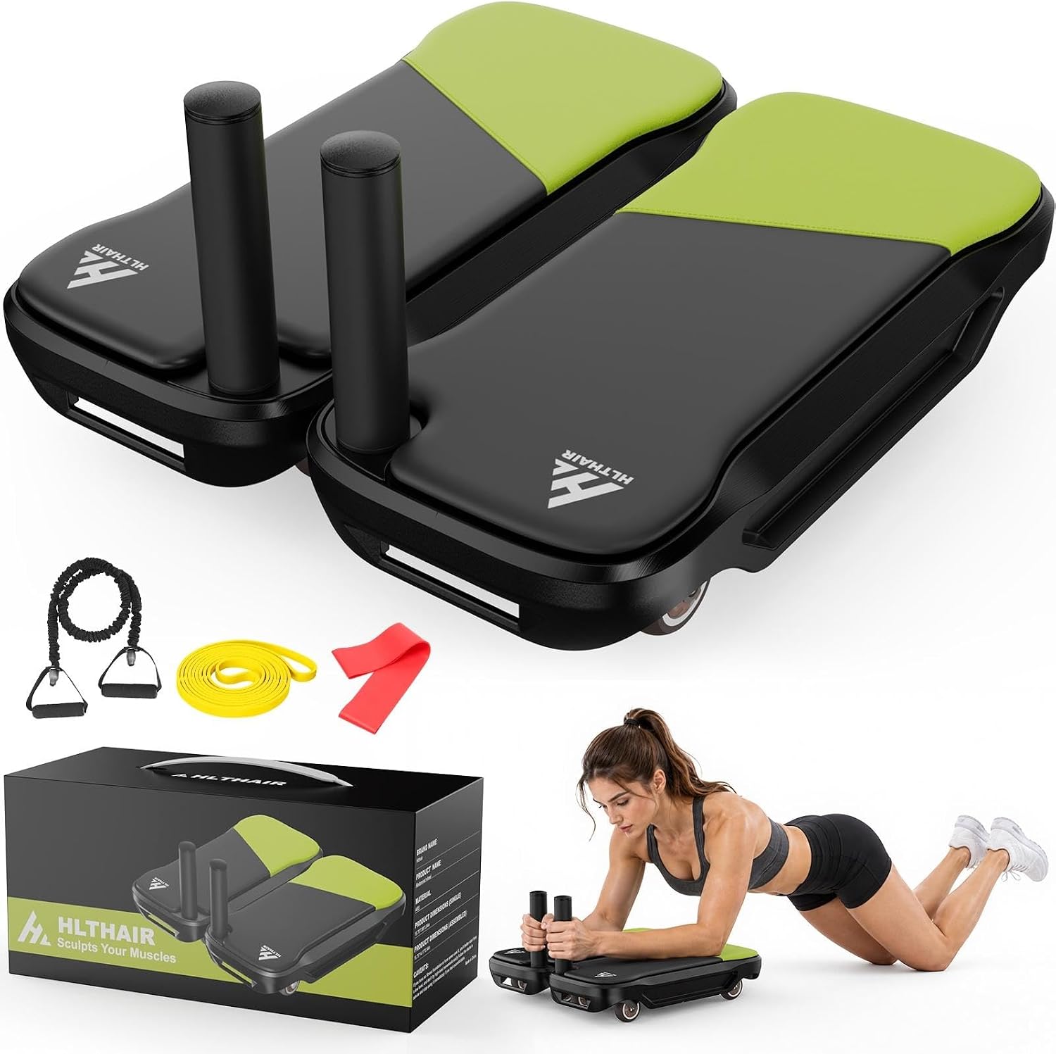 Ab Roller Wheel With Elbow Support - 탈부착 가능한 복근 롤러 보드와 팔꿈치