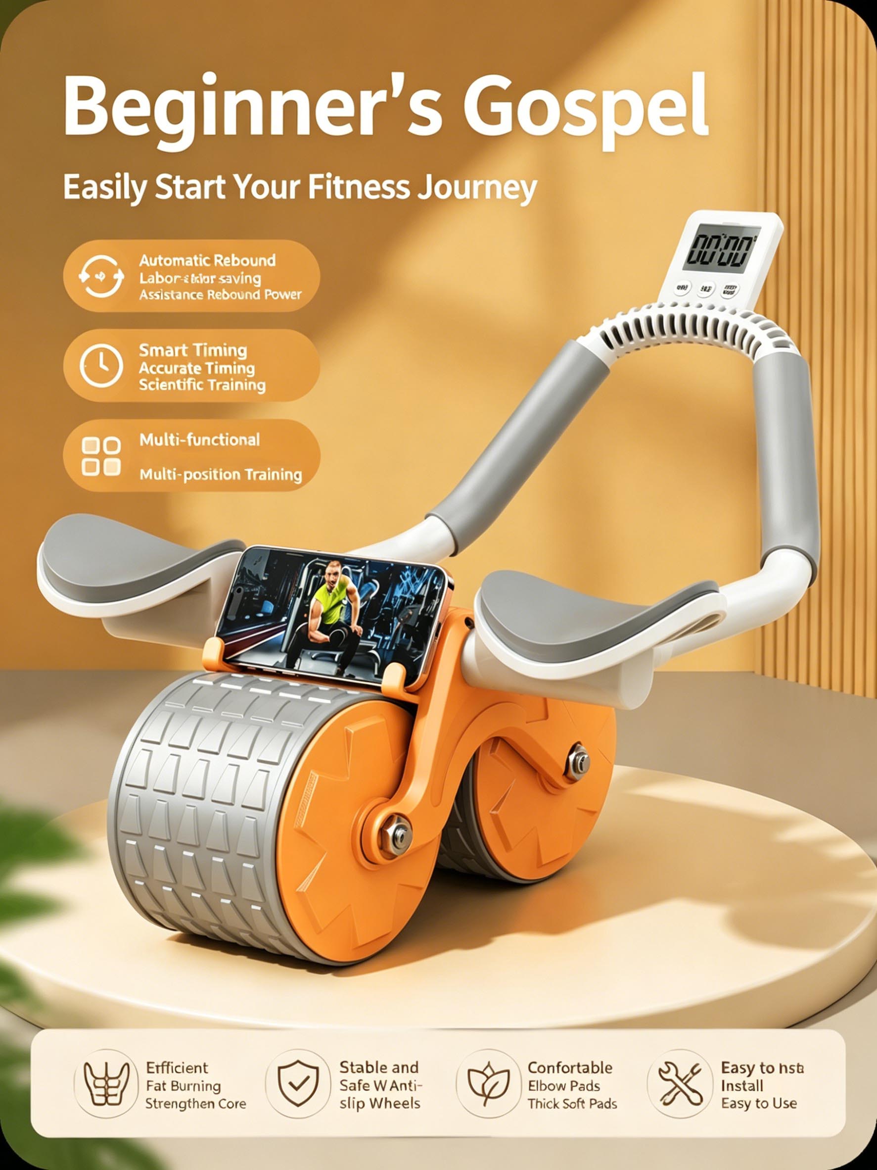 팔꿈치 지지대가 있는 자동 리바운드 복근 롤러, 핸드폰 - Ab Roller Wheel With Elbow Support 리뷰 및 가격